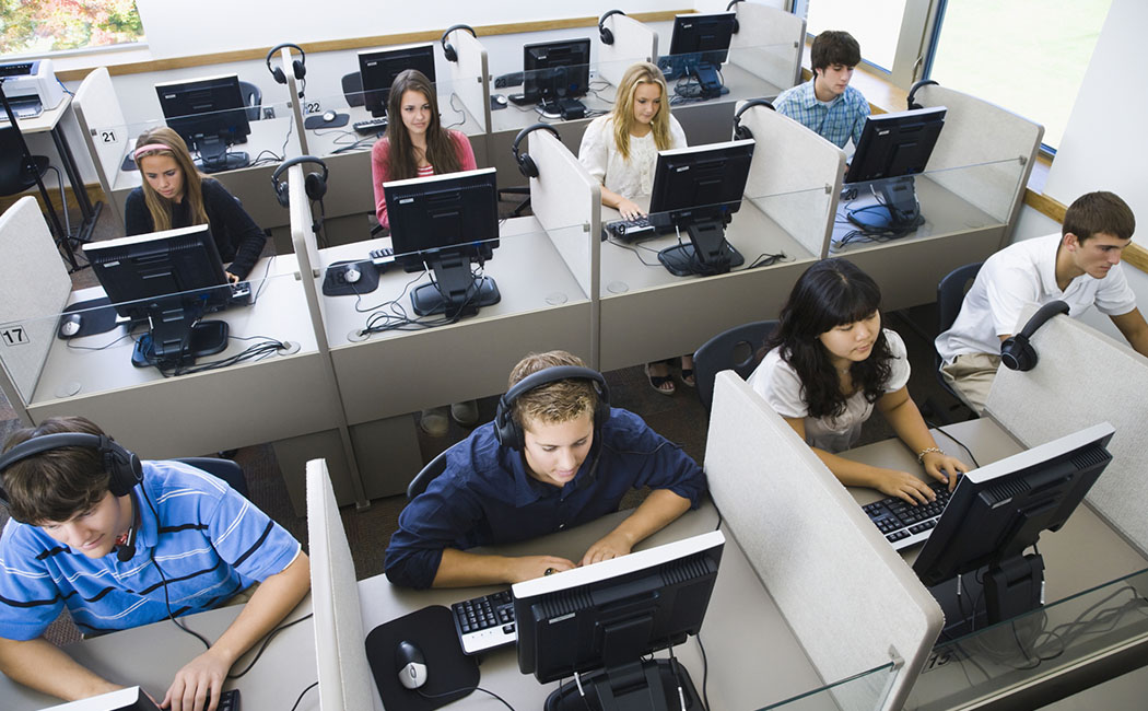 Students in a training class