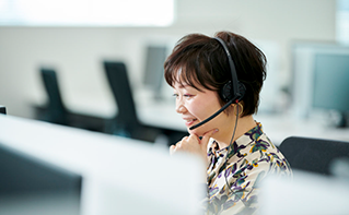 asia women with headset